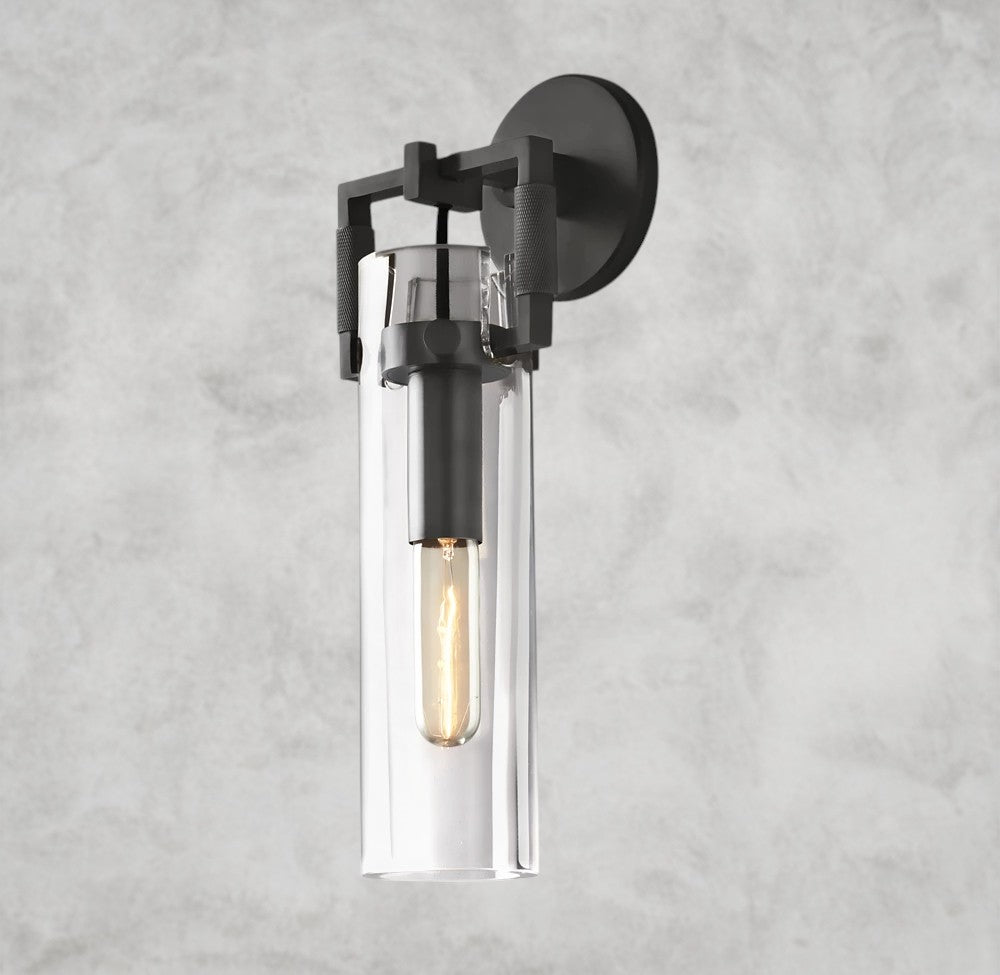Machinist Glass Cylinder Sconce 9", 12", 16"